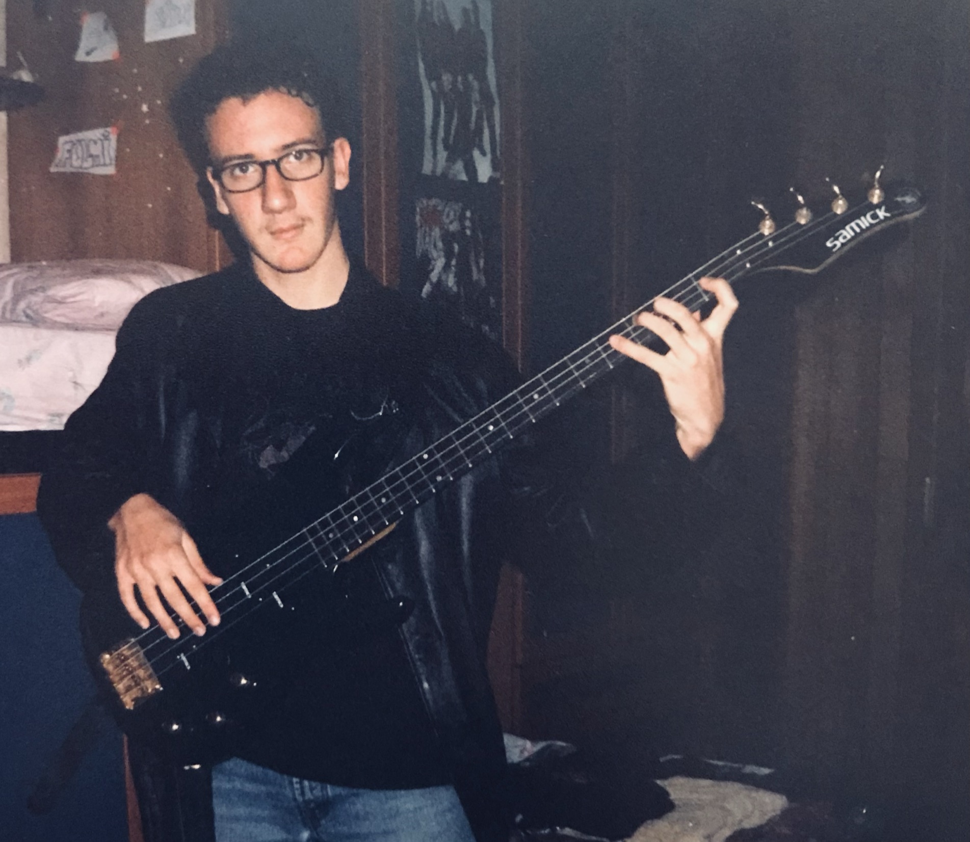 Claudio Ottaviano playing an electric bass